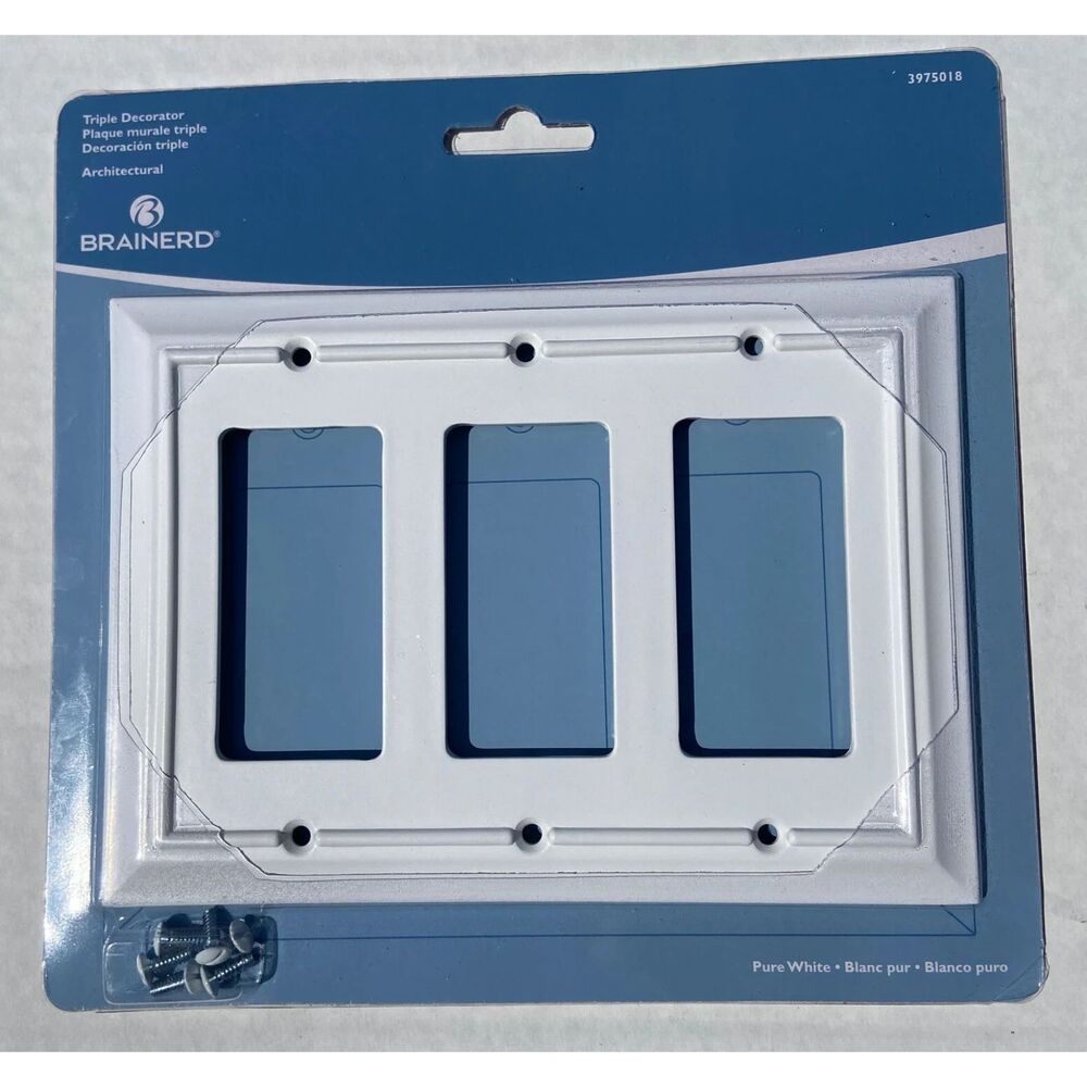 Brainerd / allen + roth - W34923-PW Pure White Architect Triple Gang Cover Plate